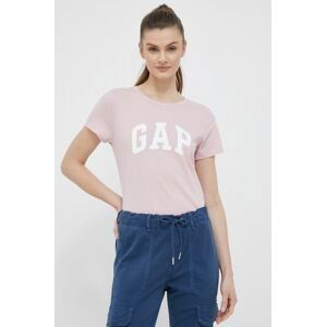 Bavlnené tričko GAP 2-pak ružová farba