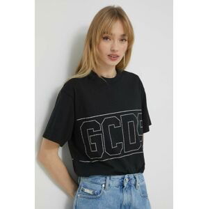Bavlnené tričko GCDS čierna farba