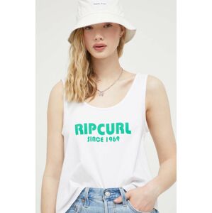 Bavlnený top Rip Curl biela farba