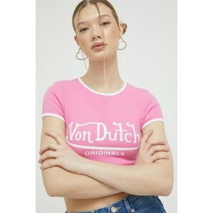 Tričko Von Dutch dámsky, ružová farba