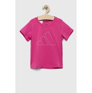 Detské tričko adidas G TR-ES BL fialová farba