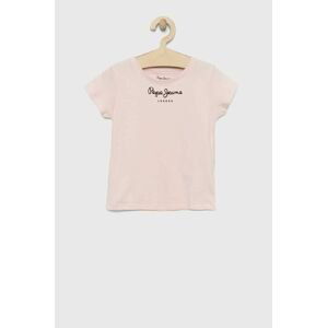 Detské bavlnené tričko Pepe Jeans Ružová farba