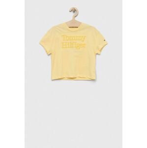 Detské tričko Tommy Hilfiger žltá farba