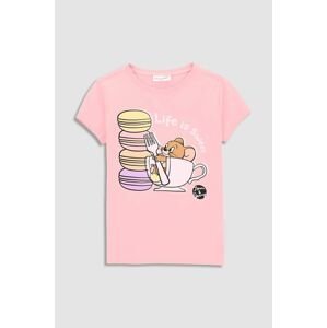 Detské tričko Coccodrillo x Tom And Jerry ružová farba