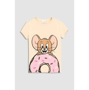 Detské tričko Coccodrillo x Tom And Jerry béžová farba