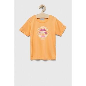 Detské tričko Columbia Mirror Creek Short Sleeve Graphic Shirt oranžová farba