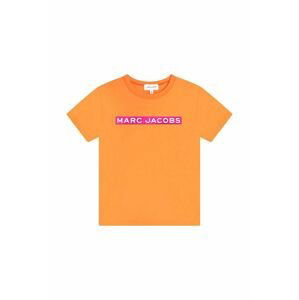 Detské bavlnené tričko Marc Jacobs oranžová farba