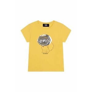 Detské tričko Karl Lagerfeld žltá farba