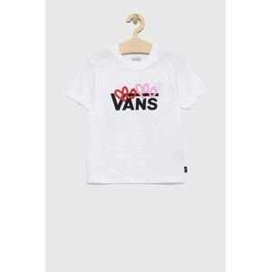 Detské bavlnené tričko Vans VALENTINES LOGO BOXY White biela farba