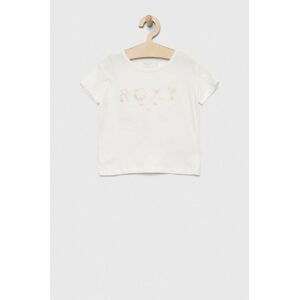 Detské bavlnené tričko Roxy biela farba
