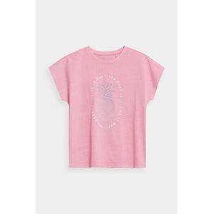 Detské bavlnené tričko 4F ružová farba