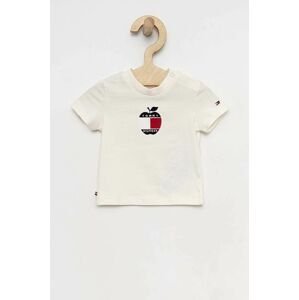 Tričko pre bábätko Tommy Hilfiger biela farba, s nášivkou