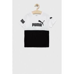 Detské bavlnené tričko Puma PUMA POWER Tee B biela farba, s potlačou