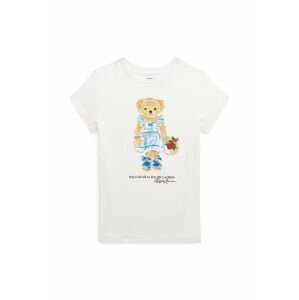 Detské bavlnené tričko Polo Ralph Lauren béžová farba, s potlačou