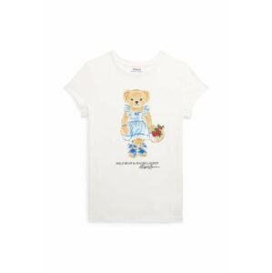 Detské bavlnené tričko Polo Ralph Lauren béžová farba, s potlačou