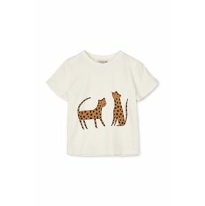 Detské bavlnené tričko Liewood béžová farba, s potlačou
