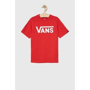 Detské bavlnené tričko Vans BY VANS CLASSIC BOYS TRUE RED/WHITE červená farba, s potlačou