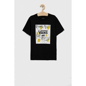 Detské bavlnené tričko Vans BY PRINT BOX BOYS Black/Charcoal čierna farba, s potlačou