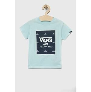 Detské bavlnené tričko Vans BY PRINT BOX KIDS BLUE GLOW/DRESS s potlačou