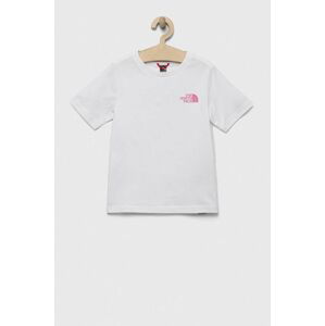 Detské bavlnené tričko The North Face biela farba, s potlačou