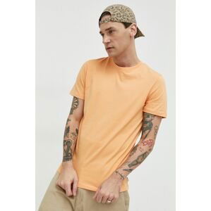 Bavlnené tričko Jack & Jones JJEORGANIC oranžová farba, jednofarebné, 12156101
