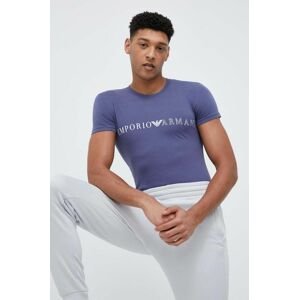 Tričko Emporio Armani Underwear tmavomodrá farba, vzorované