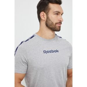 Tričko Reebok pánske, šedá farba, s potlačou