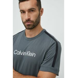 Športové tričko Calvin Klein Performance Effect šedá farba, s potlačou
