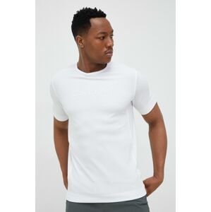 Tréningové tričko Calvin Klein Performance Essentials biela farba, s potlačou
