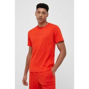 Tričko Calvin Klein Performance pánske, oranžová farba, melanžové