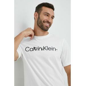 Športové tričko Calvin Klein Performance Essentials biela farba, s potlačou
