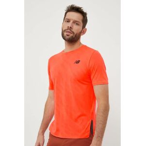 Bežecké tričko New Balance Q Speed oranžová farba, jednofarebné