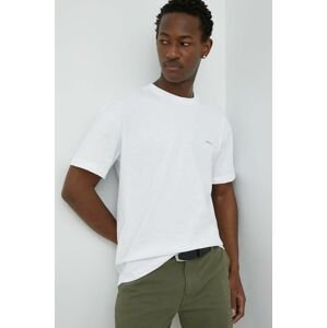 Bavlnené tričko Mercer Amsterdam biela farba, jednofarebné