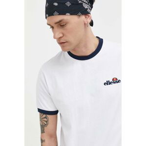 Bavlnené tričko Ellesse SHR10164-WHITE, biela farba, s nášivkou