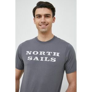 Bavlnené tričko North Sails šedá farba, s potlačou