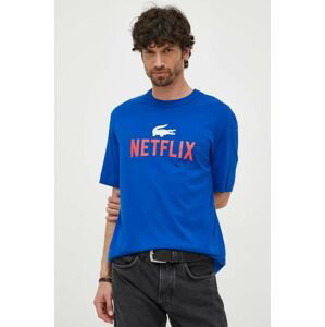 Bavlnené tričko Lacoste x Netflix vzorované