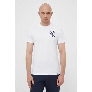 Bavlnené tričko 47brand MLB New York Yankees biela farba, s potlačou