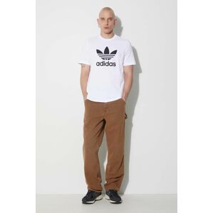 Bavlnené tričko adidas Originals biela farba, s potlačou