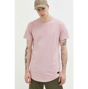 Bavlnené tričko Hollister Co. ružová farba, jednofarebné