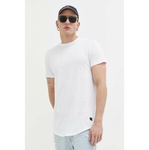 Bavlnené tričko Hollister Co. biela farba, jednofarebné