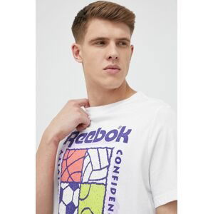 Bavlnené tričko Reebok Classic biela farba, s potlačou