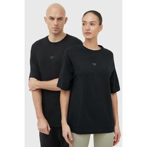 Bavlnené tričko Reebok Classic čierna farba, jednofarebný