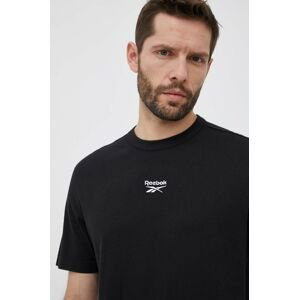 Bavlnené tričko Reebok Classic čierna farba, jednofarebný
