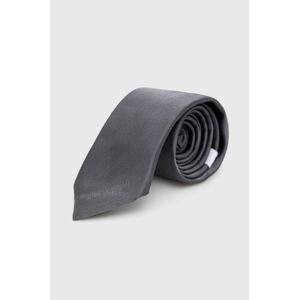 Hodvábna kravata Moschino šedá farba