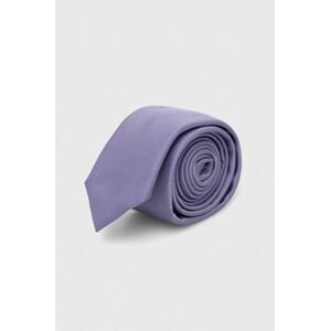 Hodvábna kravata HUGO fialová farba