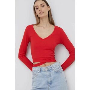 Tričko s dlhým rukávom Pepe Jeans Catherine dámske, červená farba,