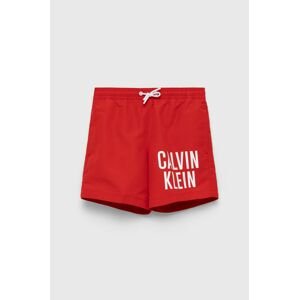 Detské plavkové šortky Calvin Klein Jeans červená farba