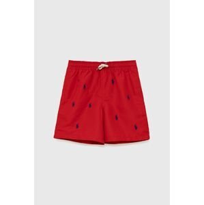 Detské plavkové šortky Polo Ralph Lauren červená farba