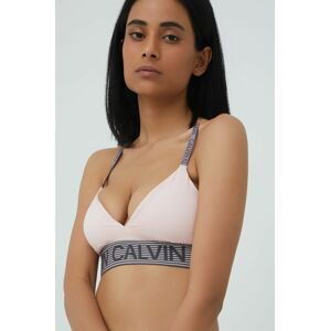 Športová podprsenka Calvin Klein Performance ružová farba, vzorovaná