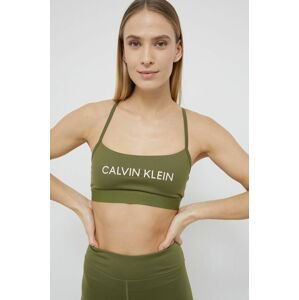 Podprsenka Calvin Klein Performance zelená farba, jednofarebná